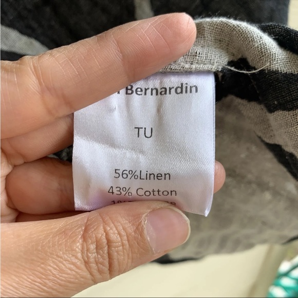 Kim Bernardin PARIS Lagenlook Linen 3/4 Sleeve Tie Front Top Kimono One Size - Picture 8 of 8